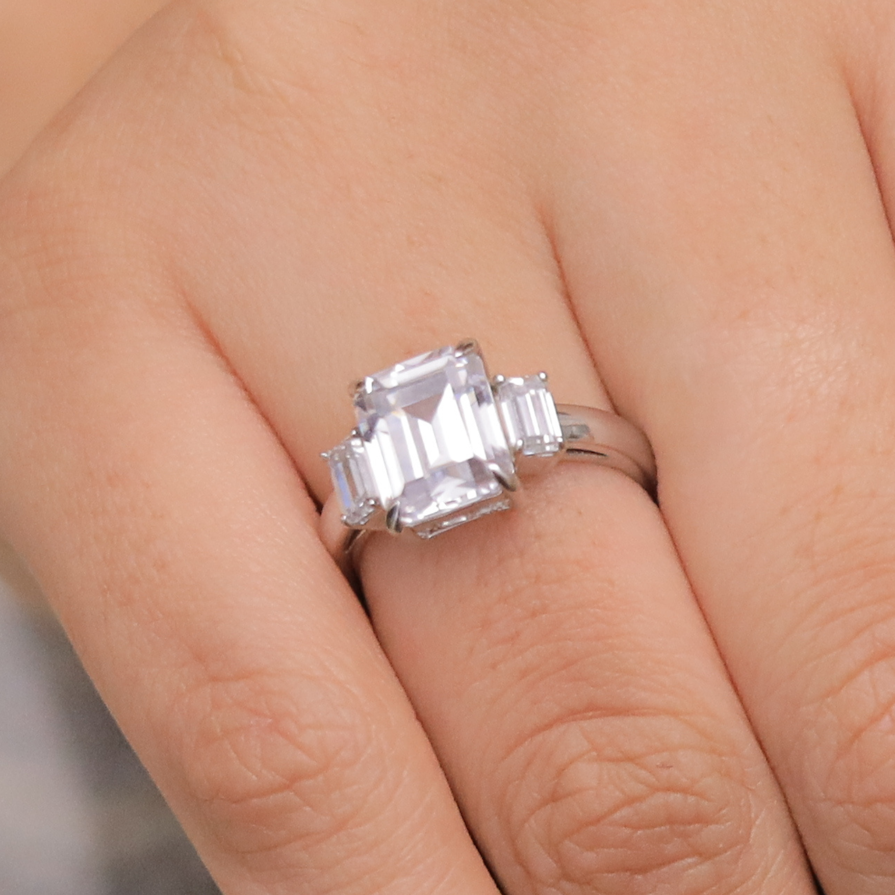 Classic Emerald cut solitaire ring